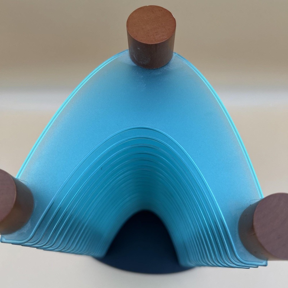 Wood Blue Green Cherry 20 CD Tower Rack Holder Stacking Retro Atlantic - Picture 2 of 4